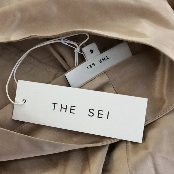 NEW The Sei x REVOLVE Wide Leg Trouser Pant Champagne Nude Tan Silk Size 4 Small - Picture 8 of 8